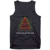 Funny Binary Christmas Tree Cool Computer Programmer Tank Top