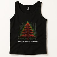 Funny Binary Christmas Tree Cool Computer Programmer Tank Top