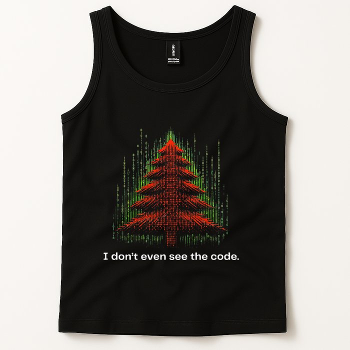 Funny Binary Christmas Tree Cool Computer Programmer Tank Top