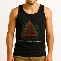 Funny Binary Christmas Tree Cool Computer Programmer Tank Top