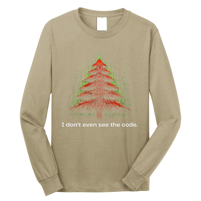 Funny Binary Christmas Tree Cool Computer Programmer Long Sleeve Shirt