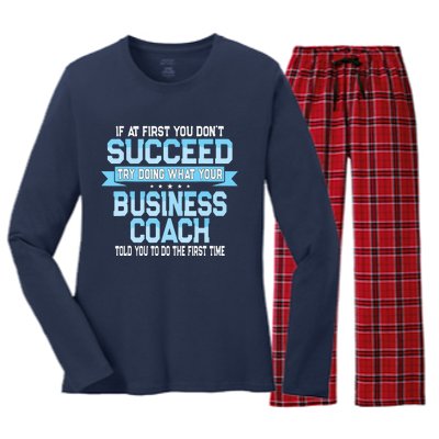 Fun Business Coach Quote Gift Women's Long Sleeve Flannel Pajama Set 