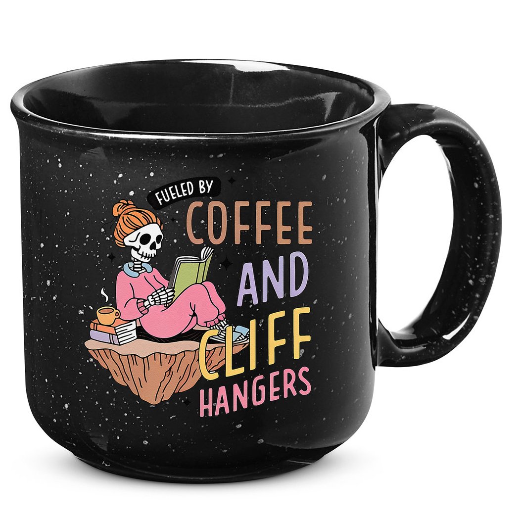 Fueled By Coffee And Cliff Hangers Funny Design 15oz Campfire Ceramic Mug