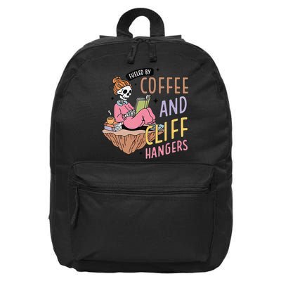 Fueled By Coffee And Cliff Hangers Funny Design 16 in Basic Backpack