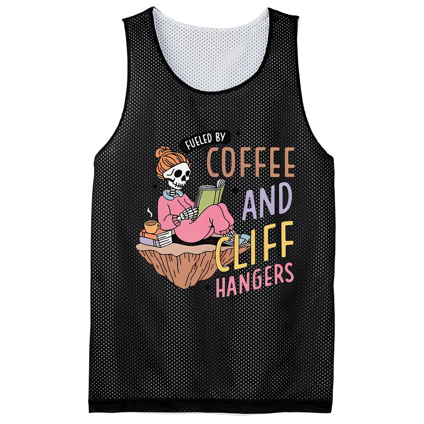 Fueled By Coffee And Cliff Hangers Funny Design Mesh Reversible Basketball Jersey Tank