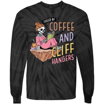Fueled By Coffee And Cliff Hangers Funny Design Tie-Dye Long Sleeve Shirt
