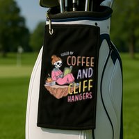 Fueled By Coffee And Cliff Hangers Funny Design Golf Towel
