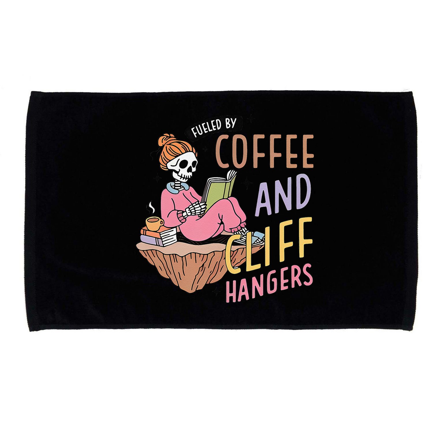 Fueled By Coffee And Cliff Hangers Funny Design Microfiber Hand Towel