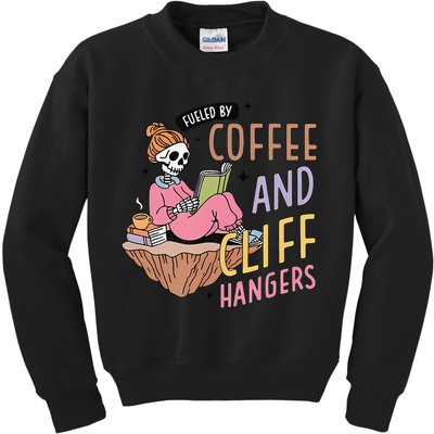 Fueled By Coffee And Cliff Hangers Funny Design Kids Sweatshirt