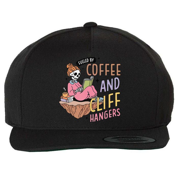 Fueled By Coffee And Cliff Hangers Funny Design Wool Snapback Cap