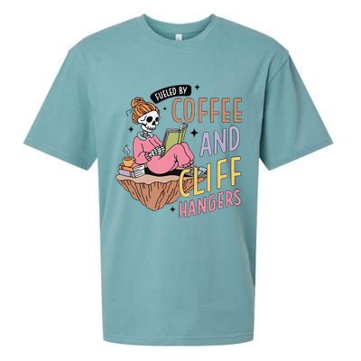 Fueled By Coffee And Cliff Hangers Funny Design Sueded Cloud Jersey T-Shirt