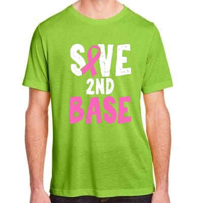 Funny Breast Cancer Awareness Month Save Second 2nd Base Adult ChromaSoft Performance T-Shirt