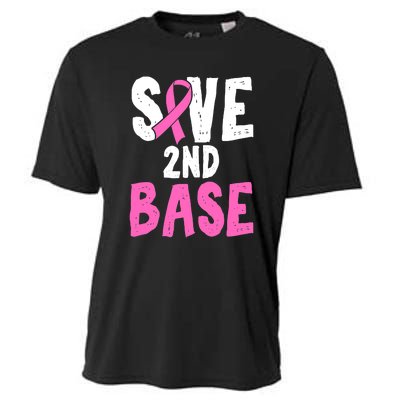 Funny Breast Cancer Awareness Month Save Second 2nd Base Cooling Performance Crew T-Shirt