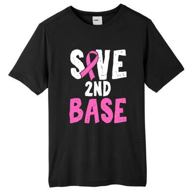 Funny Breast Cancer Awareness Month Save Second 2nd Base Tall Fusion ChromaSoft Performance T-Shirt