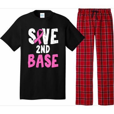 Funny Breast Cancer Awareness Month Save Second 2nd Base Pajama Set