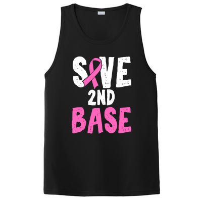 Funny Breast Cancer Awareness Month Save Second 2nd Base PosiCharge Competitor Tank