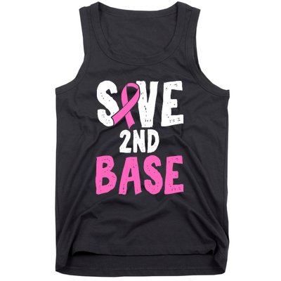 Funny Breast Cancer Awareness Month Save Second 2nd Base Tank Top