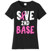 Funny Breast Cancer Awareness Month Save Second 2nd Base Women's T-Shirt