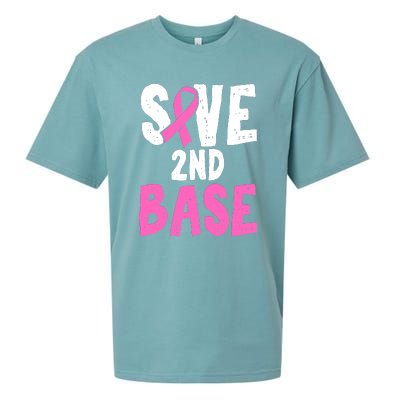 Funny Breast Cancer Awareness Month Save Second 2nd Base Sueded Cloud Jersey T-Shirt