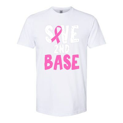 Funny Breast Cancer Awareness Month Save Second 2nd Base Softstyle CVC T-Shirt