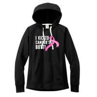 Funny Breast Cancer I Kicked Cancers Butt Design Women's Fleece Hoodie