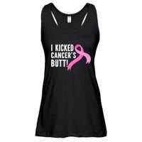 Funny Breast Cancer I Kicked Cancers Butt Design Ladies Essential Flowy Tank