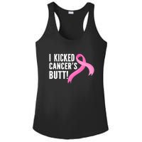 Funny Breast Cancer I Kicked Cancers Butt Design Ladies PosiCharge Competitor Racerback Tank