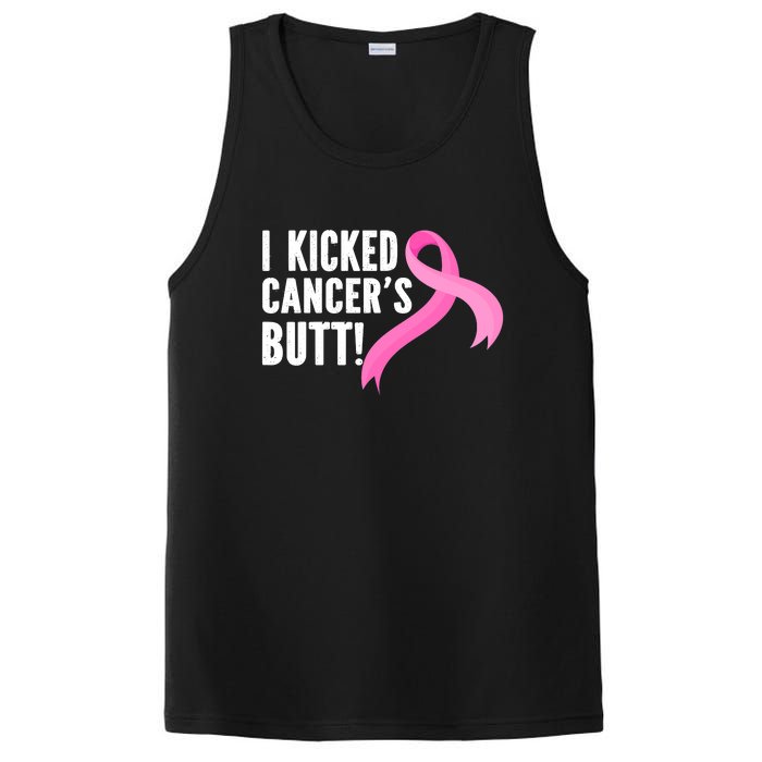 Funny Breast Cancer I Kicked Cancers Butt Design PosiCharge Competitor Tank