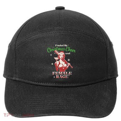 Fueled By Christmas Cheer And Female Rage Funny Liberal 7-Panel Snapback Hat