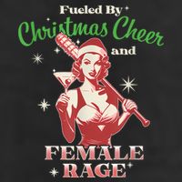 Fueled By Christmas Cheer And Female Rage Funny Liberal 7 Panel Mesh Trucker Snapback Hat