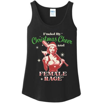 Fueled By Christmas Cheer And Female Rage Funny Liberal Ladies Essential Tank