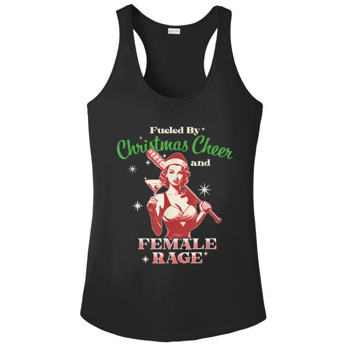 Fueled By Christmas Cheer And Female Rage Funny Liberal Ladies PosiCharge Competitor Racerback Tank