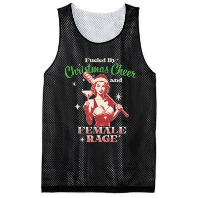 Fueled By Christmas Cheer And Female Rage Funny Liberal Mesh Reversible Basketball Jersey Tank