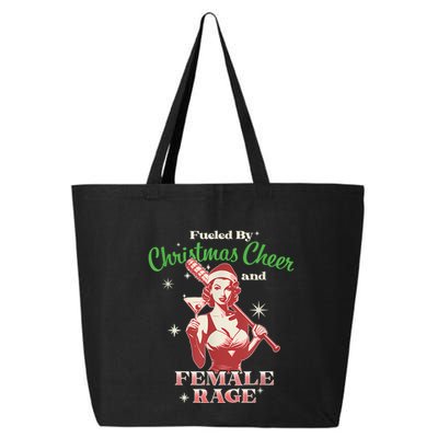 Fueled By Christmas Cheer And Female Rage Funny Liberal 25L Jumbo Tote