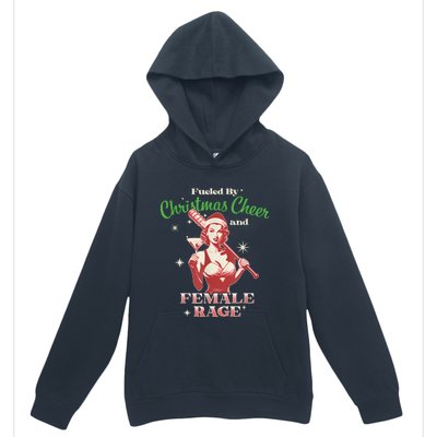 Fueled By Christmas Cheer And Female Rage Funny Liberal Urban Pullover Hoodie