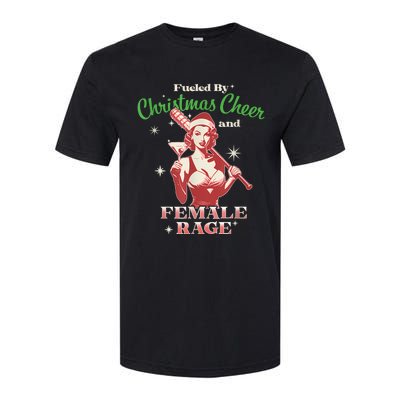 Fueled By Christmas Cheer And Female Rage Funny Liberal Softstyle CVC T-Shirt