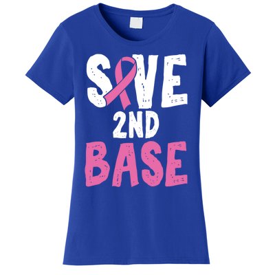 Funny Breast Cancer Awareness Month Save Second 2nd Base Gift Women's T-Shirt