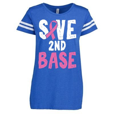 Funny Breast Cancer Awareness Month Save Second 2nd Base Gift Enza Ladies Jersey Football T-Shirt