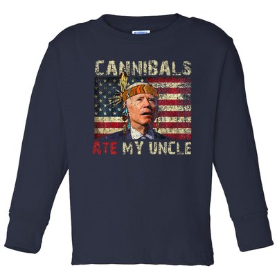 Funny Biden Cannibals Ate My Uncle Toddler Long Sleeve Shirt