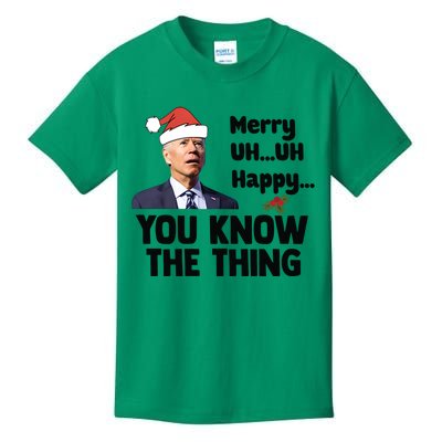 Funny Biden Christmas Confused Biden Santa Hat Kids T-Shirt