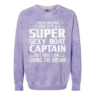 Funny Boat Captain Boating Colorblast Crewneck Sweatshirt