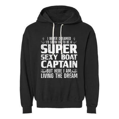 Funny Boat Captain Boating Garment-Dyed Fleece Hoodie