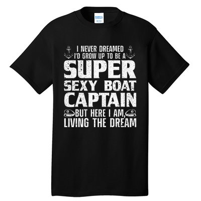 Funny Boat Captain Boating Tall T-Shirt