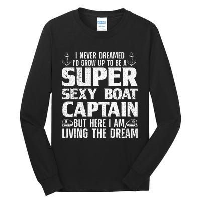 Funny Boat Captain Boating Tall Long Sleeve T-Shirt