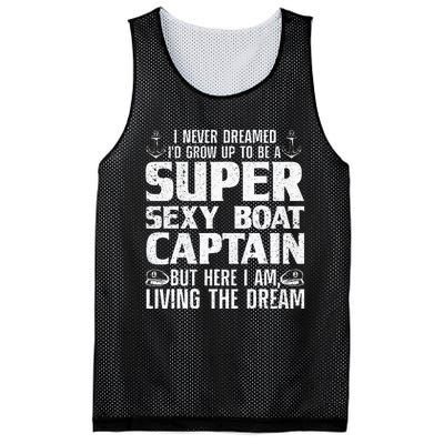 Funny Boat Captain Boating Mesh Reversible Basketball Jersey Tank