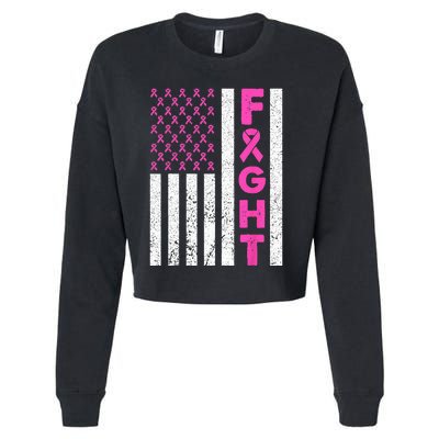 Fight Breast Cancer Breast Cancer Awareness Items Cropped Pullover Crew