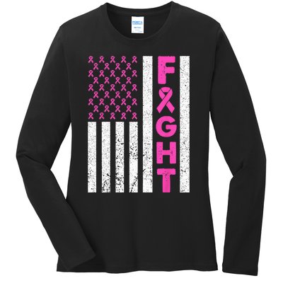 Fight Breast Cancer Breast Cancer Awareness Items Ladies Long Sleeve Shirt