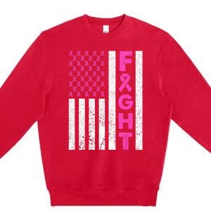 Fight Breast Cancer Breast Cancer Awareness Items Premium Crewneck Sweatshirt