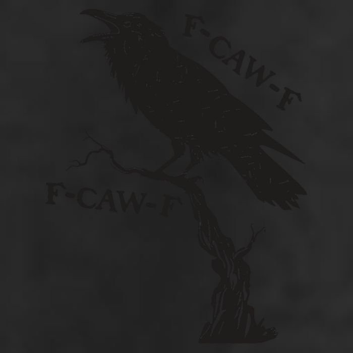 F-Caw-F Black Crow Pun Funny Bird Cawing Grunge 7 Panel Mesh Trucker Snapback Hat