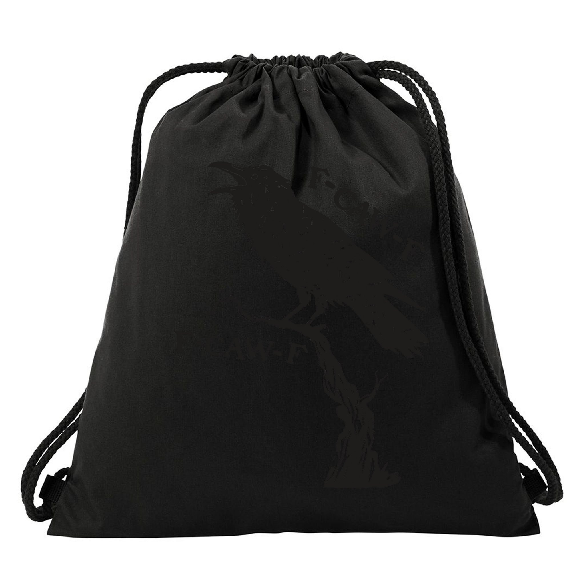 F-Caw-F Black Crow Pun Funny Bird Cawing Grunge Drawstring Bag